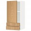 МЕТОД / МАКСИМЕРА Навесной шкаф с дверцей/2 ящика - белый, Экестад дуб, 40x80 см