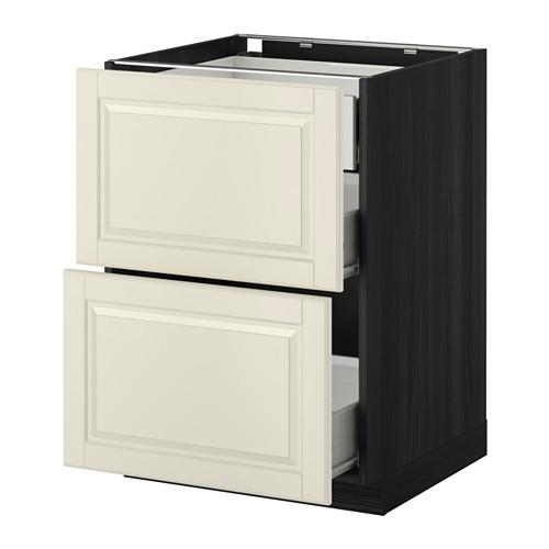 МЕТОД / ФОРВАРА Наполн шк 2 фрнт/3 средн ящ - под дерево черный, Будбин белый с оттенком, 60x60 см МЕТОД / ФОРВАРА Наполн шк 2 фрнт/3 средн ящ - под дерево черный, Будбин белый с оттенком, 60x60 см