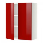 МЕТОД Навесной шкаф с полками/2дверцы - 80x100 см, Рингульт глянцевый красный, белый МЕТОД Навесной шкаф с полками/2дверцы - 80x100 см, Рингульт глянцевый красный, белый
