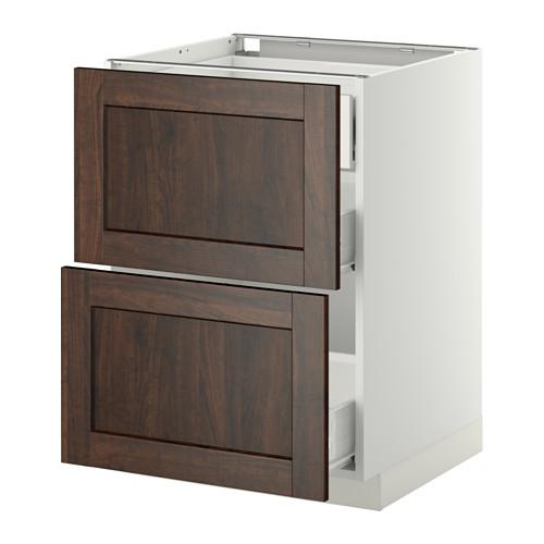 МЕТОД / ФОРВАРА Наполн шк 2 фрнт/3 средн ящ - белый, Эдсерум под дерево коричневый, 60x60 см МЕТОД / ФОРВАРА Наполн шк 2 фрнт/3 средн ящ - белый, Эдсерум под дерево коричневый, 60x60 см