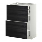 МЕТОД / ФОРВАРА Нплн шк 2фрнт/2низк/2 выс/2срдн ящ - белый, Тингсрид под дерево черный, 60x37 см МЕТОД / ФОРВАРА Нплн шк 2фрнт/2низк/2 выс/2срдн ящ - белый, Тингсрид под дерево черный, 60x37 см