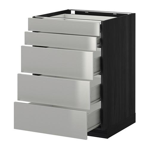 МЕТОД / ФОРВАРА Нплн шк 5фрнт/2нзк/3срд ящ - под дерево черный, Гревста нержавеющ сталь, 60x60 см МЕТОД / ФОРВАРА Нплн шк 5фрнт/2нзк/3срд ящ - под дерево черный, Гревста нержавеющ сталь, 60x60 см