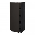 МЕТОД Высок шкаф с полками - под дерево черный, Кунгсбакка антрацит МЕТОД Высок шкаф с полками - под дерево черный, Кунгсбакка антрацит