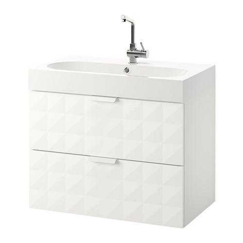 ГОДМОРГОН / БРОВИКЕН Шкаф для раковины с 2 ящ - Решён белый