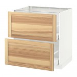 МЕТОД / МАКСИМЕРА Напольн шкаф 2фрнт/2выс ящ - белый, Торхэмн естественный ясень, 80x60 см МЕТОД / МАКСИМЕРА Напольн шкаф 2фрнт/2выс ящ - белый, Торхэмн естественный ясень, 80x60 см