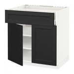 МЕТОД / МАКСИМЕРА Нплн шк д/врч пнл/ящ/плк/2дв - 80x60 см, Лаксарби черно-коричневый, белый