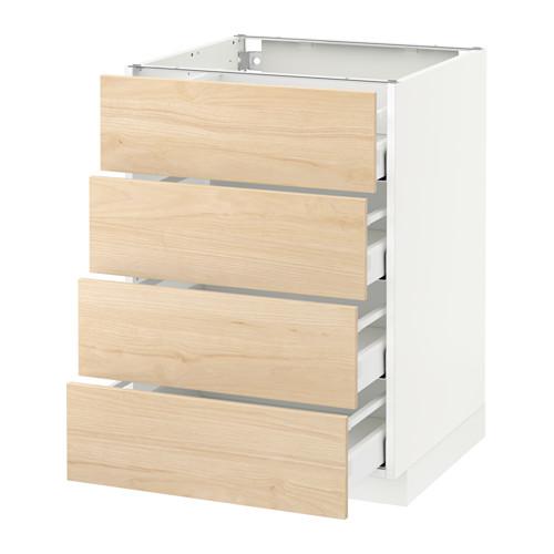 МЕТОД / МАКСИМЕРА Напольн шкаф 4 фронт панели/4 ящика - белый, Аскерсунд под светлый ясень, 60x60 см МЕТОД / МАКСИМЕРА Напольн шкаф 4 фронт панели/4 ящика - белый, Аскерсунд под светлый ясень, 60x60 см