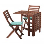 ЭПЛАРО Стол+2 складных стула,д/сада - Эпларо коричневая морилка/Нэстон зеленый