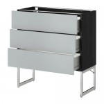 МЕТОД / ФОРВАРА Нплн шк 3 фрнт/3 средн ящика - 80x37x60 см, Веддинге серый, под дерево черный МЕТОД / ФОРВАРА Нплн шк 3 фрнт/3 средн ящика - 80x37x60 см, Веддинге серый, под дерево черный