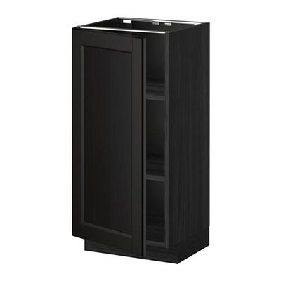 МЕТОД Напольный шкаф с полками - 40x37 см, Лаксарби черно-коричневый, под дерево черный МЕТОД Напольный шкаф с полками - 40x37 см, Лаксарби черно-коричневый, под дерево черный