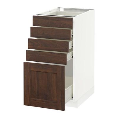 МЕТОД / ФОРВАРА Напольный шкаф с 5 ящиками - 40x60 см, Эдсерум под дерево коричневый, белый МЕТОД / ФОРВАРА Напольный шкаф с 5 ящиками - 40x60 см, Эдсерум под дерево коричневый, белый