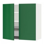 МЕТОД Навесной шкаф с посуд суш/2 дврц - 80x80 см, Флэди зеленый, белый