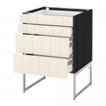 МЕТОД / МАКСИМЕРА Нплн шк 4 фронт/2 низк/2средн ящ - под дерево черный, Хитарп белый с оттенком, 60x60x60 см МЕТОД / МАКСИМЕРА Нплн шк 4 фронт/2 низк/2средн ящ - под дерево черный, Хитарп белый с оттенком, 60x60x60 см