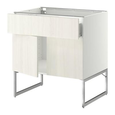 МЕТОД / ФОРВАРА Напол шкаф/полки/ящик/2двери - Росдаль белый ясень, белый МЕТОД / ФОРВАРА Напол шкаф/полки/ящик/2двери - Росдаль белый ясень, белый