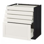 МЕТОД / ФОРВАРА Напольный шкаф с 5 ящиками - 80x60 см, Сэведаль белый, под дерево черный МЕТОД / ФОРВАРА Напольный шкаф с 5 ящиками - 80x60 см, Сэведаль белый, под дерево черный