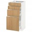 МЕТОД / МАКСИМЕРА Напольн шкаф 4 фронт панели/4 ящика - белый, Экестад дуб, 40x37 см