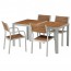 ШЭЛЛАНД Стол+4 кресла, д/сада - Шэлланд светло-коричневый/светло-серый