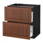 МЕТОД / МАКСИМЕРА Напольн шкаф 2фрнт/2выс ящ - 80x60 см, Филипстад коричневый, под дерево черный МЕТОД / МАКСИМЕРА Напольн шкаф 2фрнт/2выс ящ - 80x60 см, Филипстад коричневый, под дерево черный