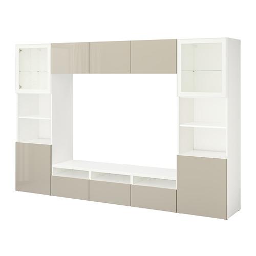 BESTÅ шкаф для ТВ, комбин/стеклян дверцы BESTÅ шкаф для ТВ, комбин/стеклян дверцы