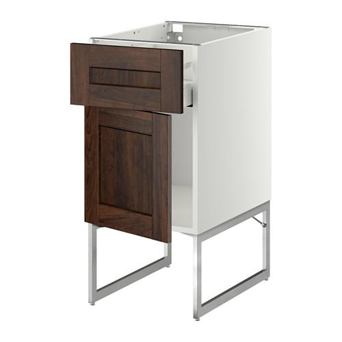 МЕТОД / МАКСИМЕРА Напольный шкаф с ящиком/дверью - белый, Эдсерум под дерево коричневый, 40x60x60 см МЕТОД / МАКСИМЕРА Напольный шкаф с ящиком/дверью - белый, Эдсерум под дерево коричневый, 40x60x60 см