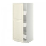 МЕТОД / МАКСИМЕРА Высокий шкаф с ящиками - 60x60x140 см, Будбин белый с оттенком, белый