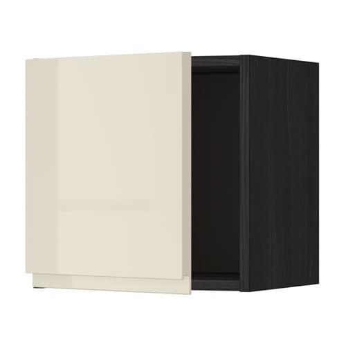 МЕТОД Шкаф навесной - под дерево черный, Воксторп глянцевый светло-бежевый, 40x40 см МЕТОД Шкаф навесной - под дерево черный, Воксторп глянцевый светло-бежевый, 40x40 см