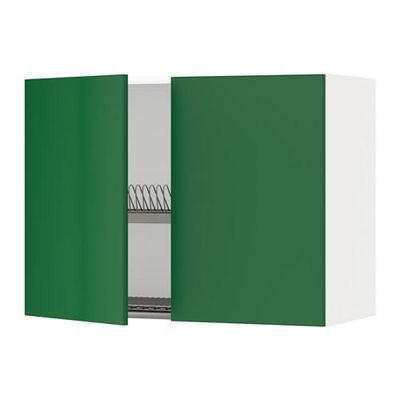 МЕТОД Навесной шкаф с посуд суш/2 дврц - 80x60 см, Флэди зеленый, белый