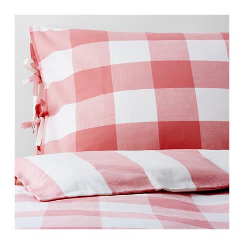 Emmi Ruta Duvet Cover And 2 Pillowcase, Ikea Pink Plaid Duvet Cover