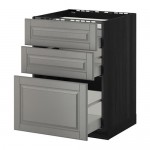 МЕТОД / МАКСИМЕРА Напольн шкаф/3фронт пнл/3ящика - под дерево черный, Будбин серый, 60x60 см МЕТОД / МАКСИМЕРА Напольн шкаф/3фронт пнл/3ящика - под дерево черный, Будбин серый, 60x60 см