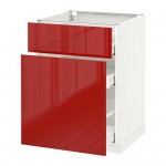 МЕТОД / МАКСИМЕРА Напольн шкаф/выдвижн секц/ящик - 60x60 см, Рингульт глянцевый красный, белый МЕТОД / МАКСИМЕРА Напольн шкаф/выдвижн секц/ящик - 60x60 см, Рингульт глянцевый красный, белый