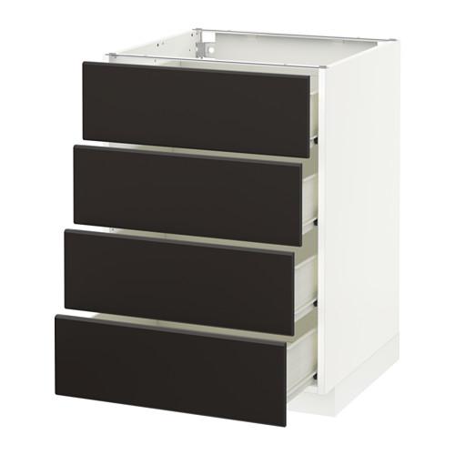 МЕТОД / ФОРВАРА Напольн шкаф 4 фронт панели/4 ящика - белый, Кунгсбакка антрацит, 60x60 см МЕТОД / ФОРВАРА Напольн шкаф 4 фронт панели/4 ящика - белый, Кунгсбакка антрацит, 60x60 см