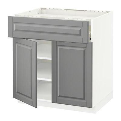 МЕТОД / ФОРВАРА Нплн шк д/врч пнл/ящ/плк/2дв - Будбин серый, белый МЕТОД / ФОРВАРА Нплн шк д/врч пнл/ящ/плк/2дв - Будбин серый, белый