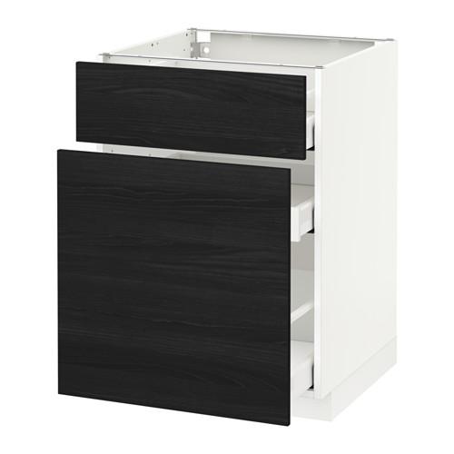 МЕТОД / МАКСИМЕРА Напольн шкаф/выдвижн секц/ящик - белый, Тингсрид под дерево черный, 60x60 см МЕТОД / МАКСИМЕРА Напольн шкаф/выдвижн секц/ящик - белый, Тингсрид под дерево черный, 60x60 см