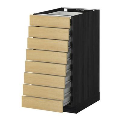 МЕТОД / ФОРВАРА Наполн шкаф 8 фронт/8 низк ящиков - 40x60 см, Тингсрид под березу, под дерево черный МЕТОД / ФОРВАРА Наполн шкаф 8 фронт/8 низк ящиков - 40x60 см, Тингсрид под березу, под дерево черный