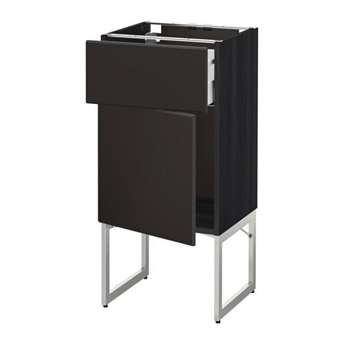 МЕТОД / МАКСИМЕРА Напольный шкаф с ящиком/дверью - под дерево черный, Кунгсбакка антрацит, 40x37x60 см МЕТОД / МАКСИМЕРА Напольный шкаф с ящиком/дверью - под дерево черный, Кунгсбакка антрацит, 40x37x60 см