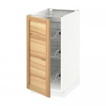 МЕТОД Напольный шкаф с проволочн ящиками - белый, Торхэмн естественный ясень, 40x60 см МЕТОД Напольный шкаф с проволочн ящиками - белый, Торхэмн естественный ясень, 40x60 см