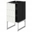МЕТОД Напольный шкаф с полками - под дерево черный, Гэррестад белый, 40x60x60 см