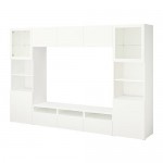 BESTÅ шкаф для ТВ, комбин/стеклян дверцы серый BESTÅ шкаф для ТВ, комбин/стеклян дверцы серый