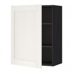 METOD шкаф навесной с полкой черный/Сэведаль белый 60x80 см