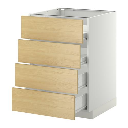 МЕТОД / ФОРВАРА Напольн шкаф 4 фронт панели/4 ящика - белый, Тингсрид под березу, 60x60 см МЕТОД / ФОРВАРА Напольн шкаф 4 фронт панели/4 ящика - белый, Тингсрид под березу, 60x60 см