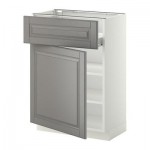 МЕТОД / ФОРВАРА Напольн шкаф с полкой/ящиком/дверью - белый, Будбин серый, 60x37 см МЕТОД / ФОРВАРА Напольн шкаф с полкой/ящиком/дверью - белый, Будбин серый, 60x37 см