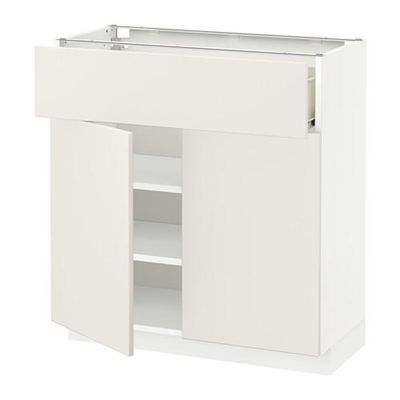МЕТОД / ФОРВАРА Напольный шкаф+ящик/2дверцы - 80x37 см, Веддинге белый, белый МЕТОД / ФОРВАРА Напольный шкаф+ящик/2дверцы - 80x37 см, Веддинге белый, белый