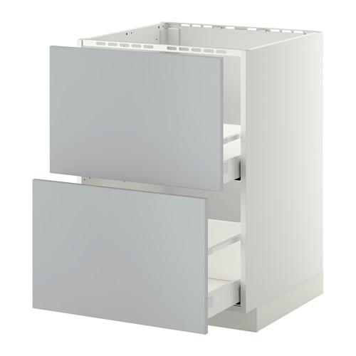 МЕТОД / МАКСИМЕРА Напольн шк п-мойку+2фрнт пнл/2 ящ - 60x60 см, Веддинге серый, белый МЕТОД / МАКСИМЕРА Напольн шк п-мойку+2фрнт пнл/2 ящ - 60x60 см, Веддинге серый, белый