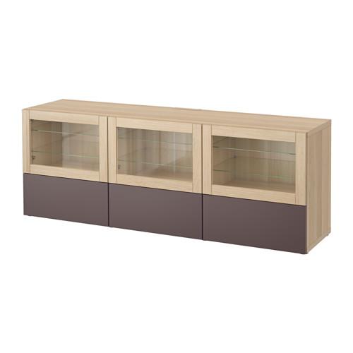 BESTÅ тумба под ТВ, с дверцами и ящиками серый