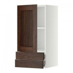 МЕТОД / ФОРВАРА Навесной шкаф с дверцей/2 ящика - 40x80 см, Эдсерум под дерево коричневый, белый МЕТОД / ФОРВАРА Навесной шкаф с дверцей/2 ящика - 40x80 см, Эдсерум под дерево коричневый, белый