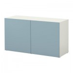 БЕСТО Стеллаж с дверьми - белый/Вара синий БЕСТО Стеллаж с дверьми - белый/Вара синий