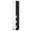 МЕТОД / МАКСИМЕРА Высокий шкаф с ящиками - под дерево черный, Рингульт глянцевый белый, 40x37x200 см