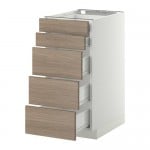 МЕТОД / ФОРВАРА Нплн шк 5фрнт/2нзк/3срд ящ - белый, Брокхульт под грецкий орех светло-серый, 40x60 см