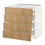 МЕТОД / МАКСИМЕРА Нплн шк 4фрнт/2нзк/3срд ящ - белый, Экестад дуб, 80x60 см МЕТОД / МАКСИМЕРА Нплн шк 4фрнт/2нзк/3срд ящ - белый, Экестад дуб, 80x60 см