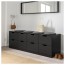 НОРДЛИ Комод с 8 ящиками - антрацит